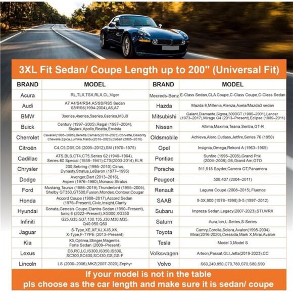 Car Cover with Zipper, 2 Layer Full Car Covers Waterproof/UV - Picture 6 of 16